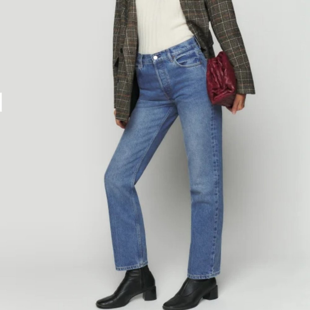 Cynthia Mid Rise Straight Jeans